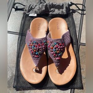 The Sak
Shana Rainbow Beaded Crochet Thong Sandals
